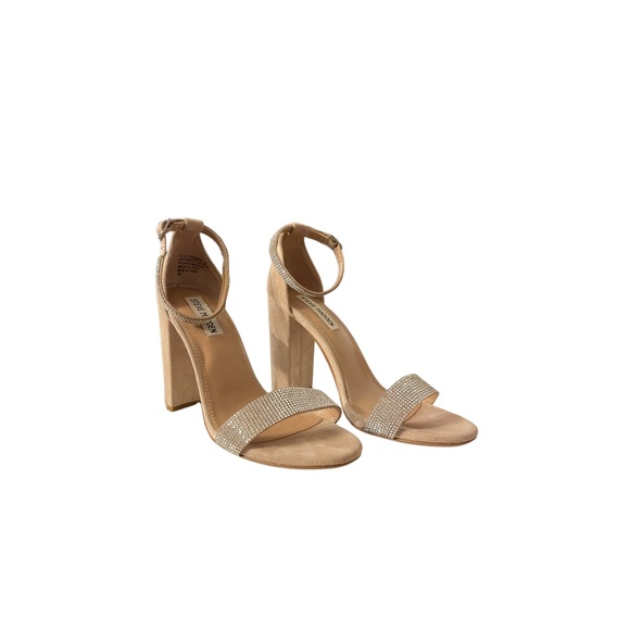 Steve Madden Kalina Women's Suede Leather Block Heel/Sandals w/Rhinestone Size 8 - Picture 1 of 7